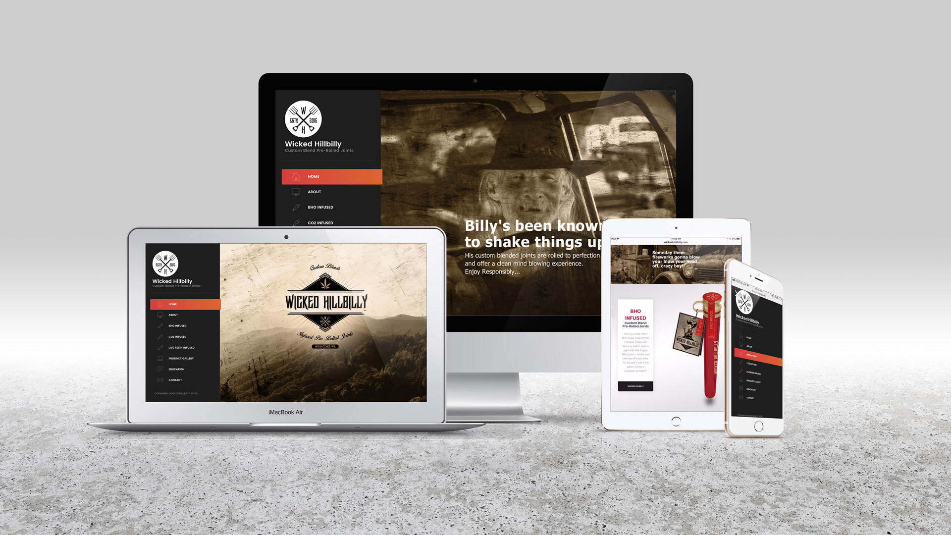 Wicked Hillbilly Website Screenshots