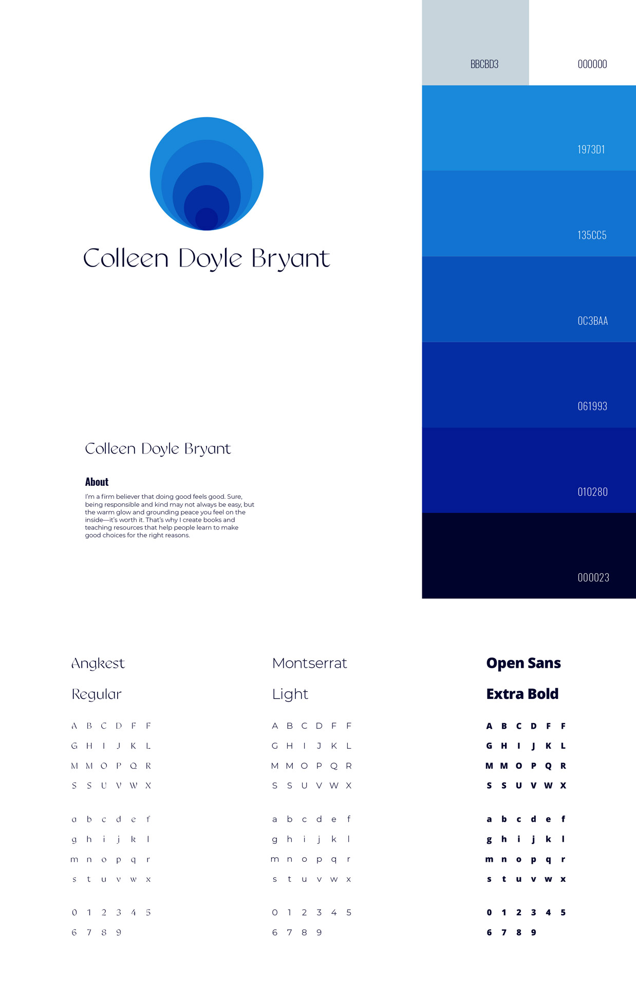 Colleen Doyle Bryant Font and Colors